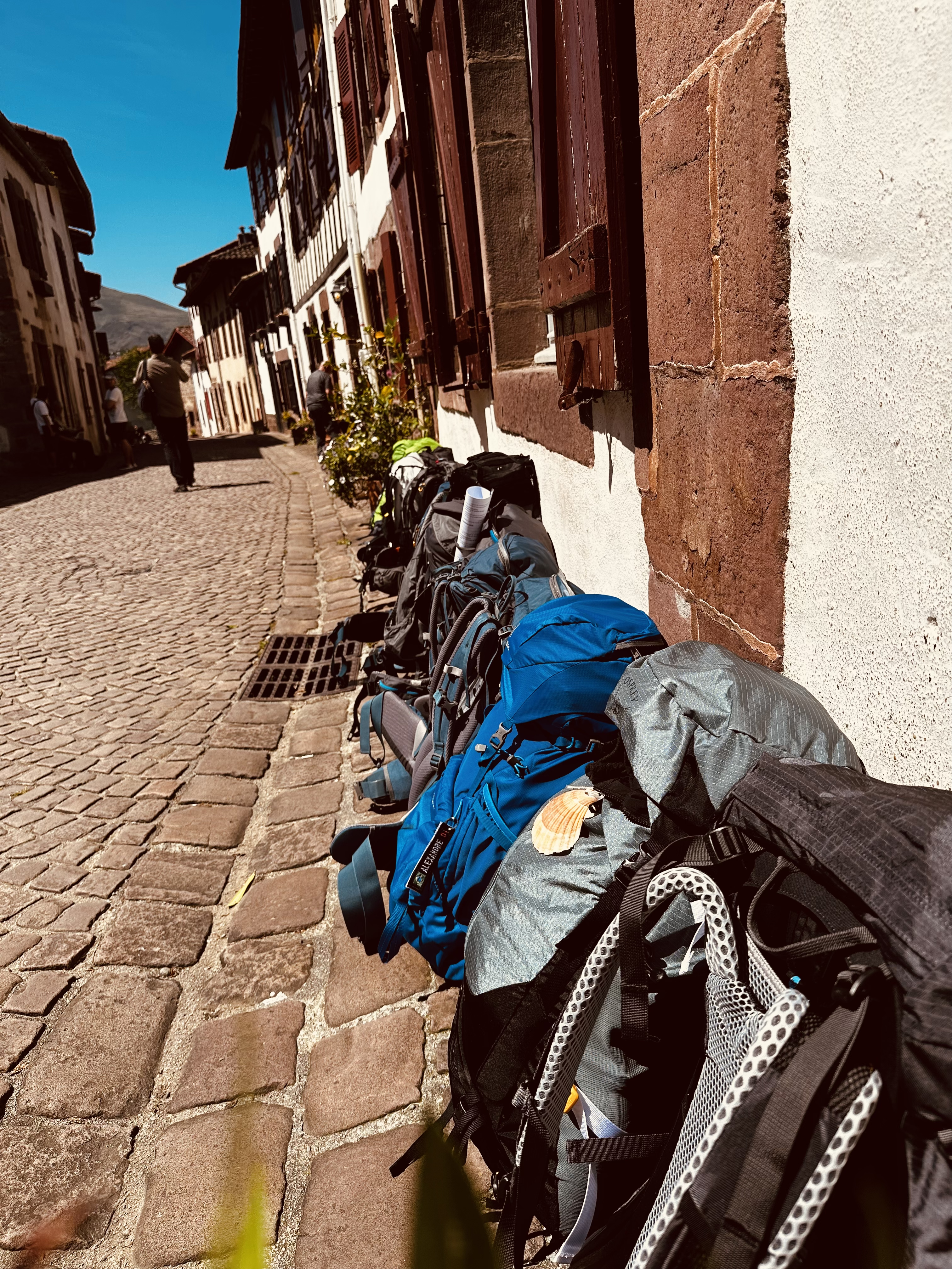 Bag outside the pilgrims office in St Jean